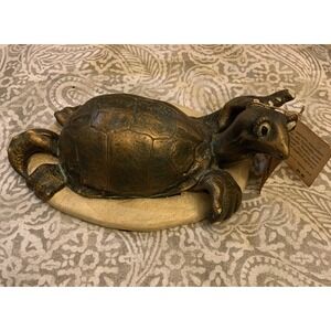 Dan Bowden Sculpture Turtle. Old Turtle #119.  Hydrostone  Vintage 1993